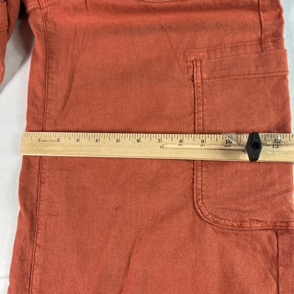 American Eagle Linen Blend Pants Women's 34x29* High Rise Wide Leg Orange Tag 12 - Picture 13 of 16